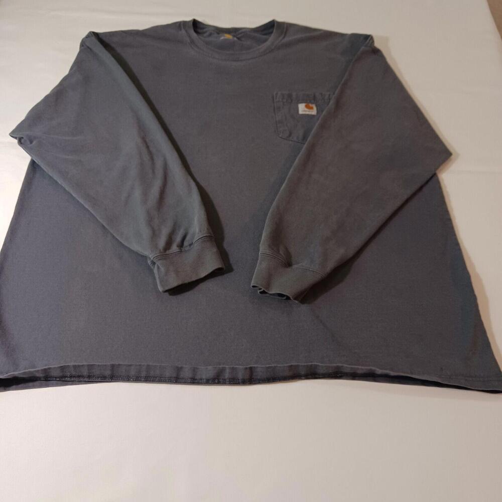 Carhartt Men's Adult 2XL Long Sleeve Pocket Tee K126 BLS Gray Cotton